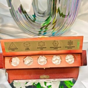 Coffret 5 Solides de Platon Cristal de Roche