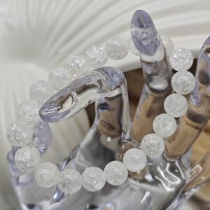 Bracelet Cristal de Roche Craquelé 10mm