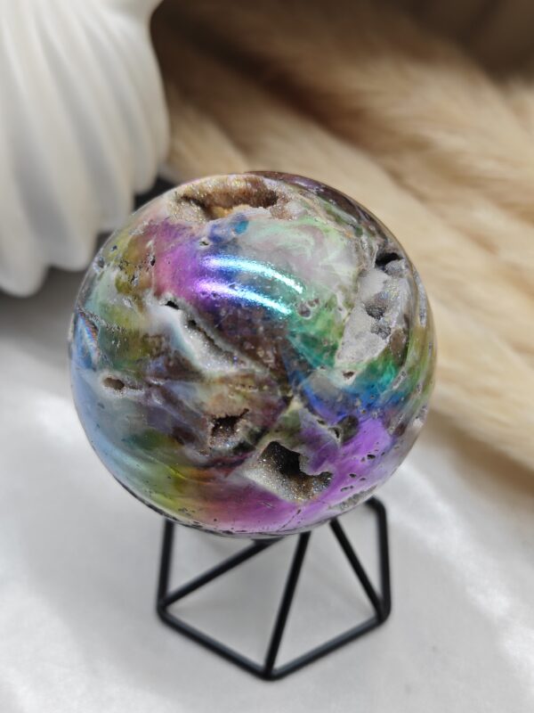 Sphère Aura Sphalérite ( Blende ) avec druse