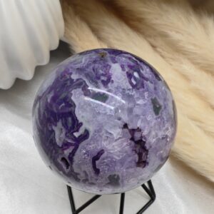 Sphère Agate Mousse violette Teinté