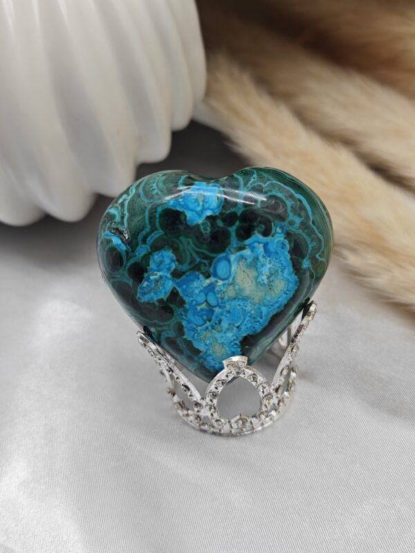 Coeur Chrysocolle malachite Congo – Image 2