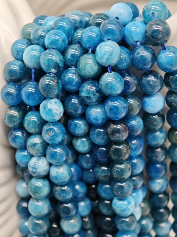 Perle Apatite bleu 8mm – Image 3